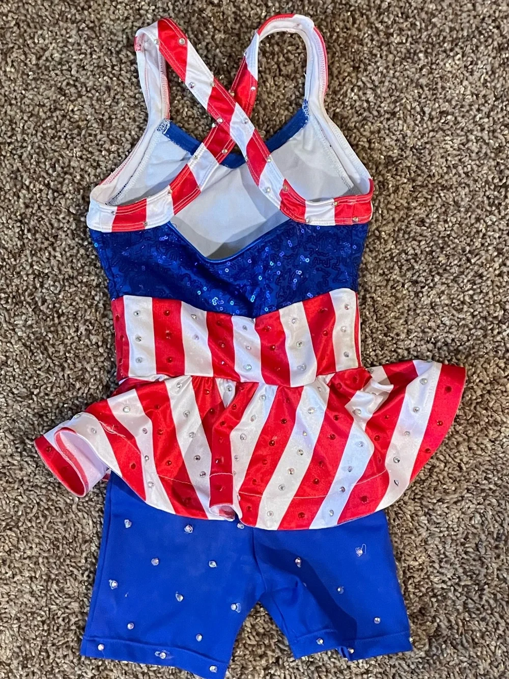 Revolution American Bandstand Patriotic Dance Costume Biketard - SC